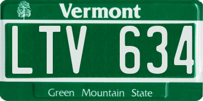 VT license plate LTV634