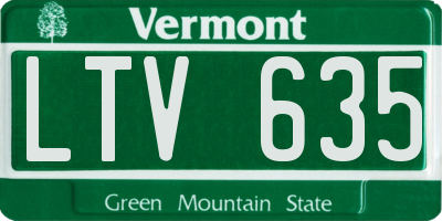 VT license plate LTV635