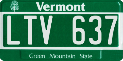 VT license plate LTV637