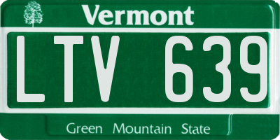 VT license plate LTV639