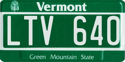 VT license plate LTV640