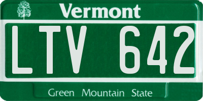 VT license plate LTV642