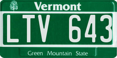 VT license plate LTV643