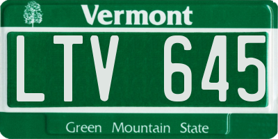 VT license plate LTV645