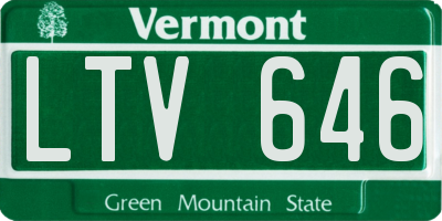 VT license plate LTV646