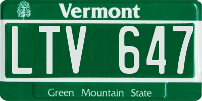 VT license plate LTV647