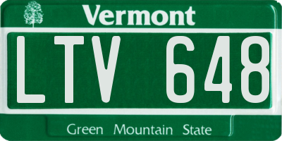 VT license plate LTV648