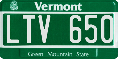 VT license plate LTV650