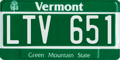VT license plate LTV651