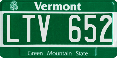 VT license plate LTV652