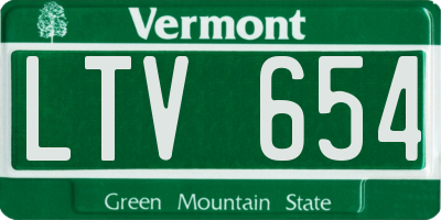 VT license plate LTV654