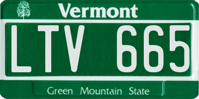 VT license plate LTV665