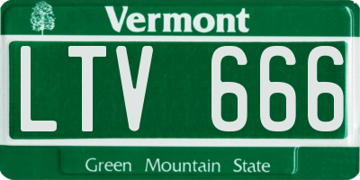 VT license plate LTV666
