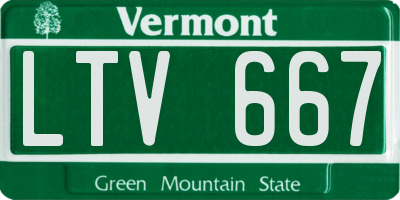 VT license plate LTV667