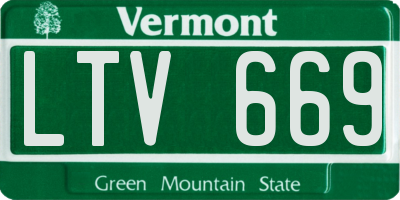 VT license plate LTV669