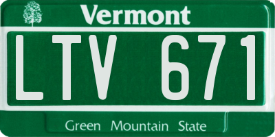 VT license plate LTV671