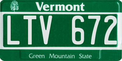 VT license plate LTV672