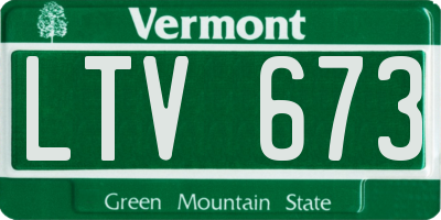 VT license plate LTV673