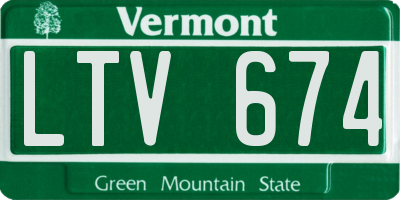 VT license plate LTV674