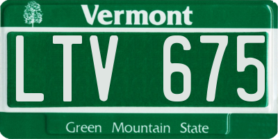 VT license plate LTV675