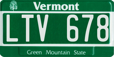 VT license plate LTV678