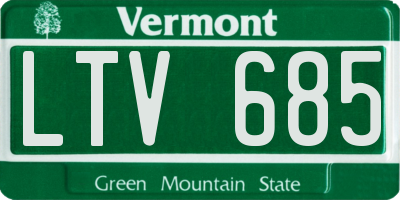 VT license plate LTV685