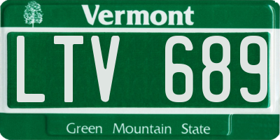 VT license plate LTV689