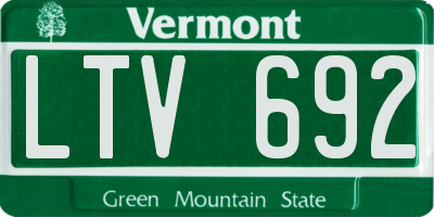 VT license plate LTV692