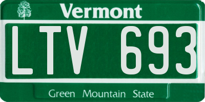VT license plate LTV693