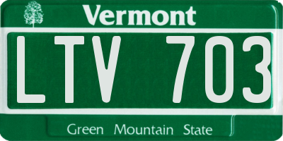 VT license plate LTV703