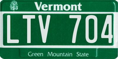 VT license plate LTV704