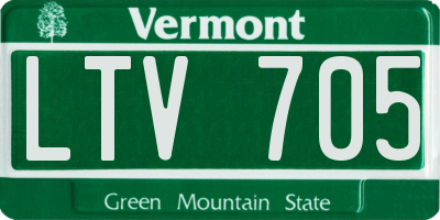 VT license plate LTV705