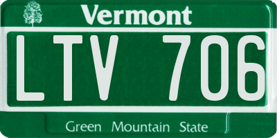 VT license plate LTV706