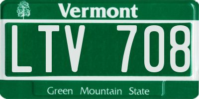 VT license plate LTV708