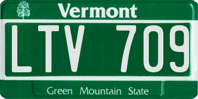 VT license plate LTV709