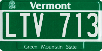 VT license plate LTV713