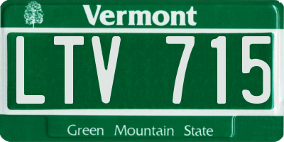 VT license plate LTV715