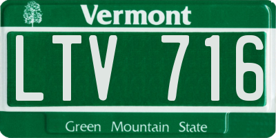 VT license plate LTV716