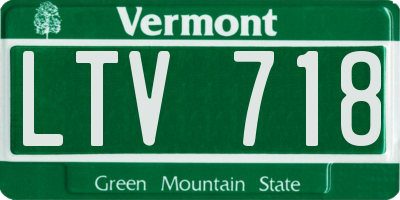 VT license plate LTV718