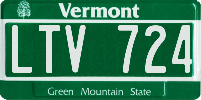 VT license plate LTV724