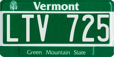 VT license plate LTV725