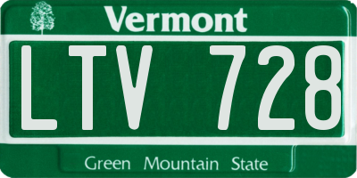 VT license plate LTV728