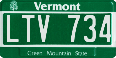 VT license plate LTV734