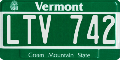 VT license plate LTV742