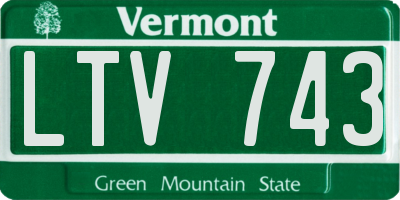 VT license plate LTV743