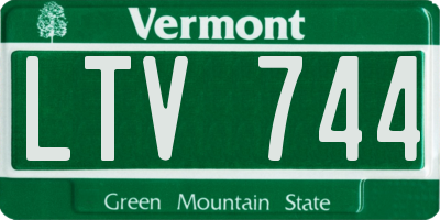 VT license plate LTV744