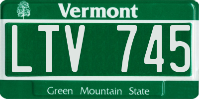 VT license plate LTV745