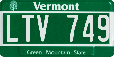 VT license plate LTV749