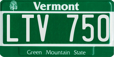 VT license plate LTV750