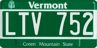VT license plate LTV752